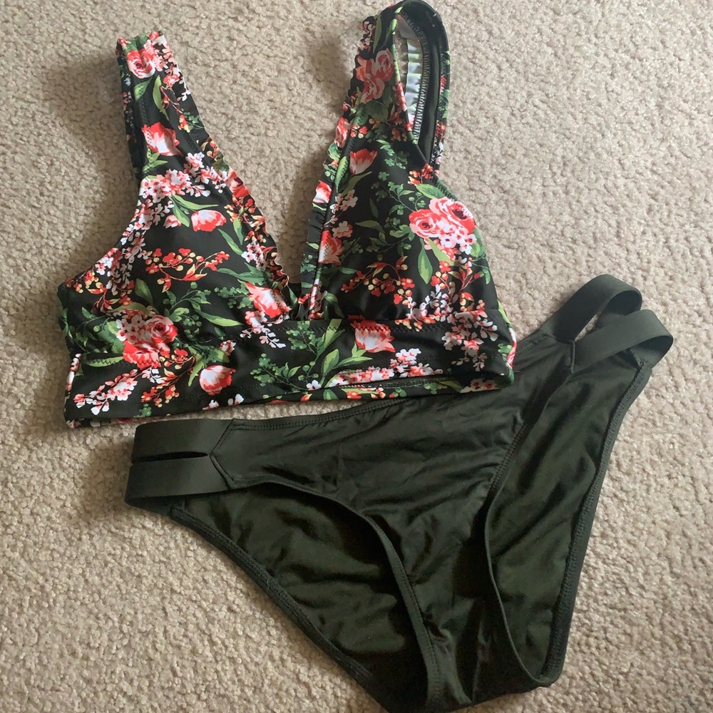 Green floral Target Bikini Set
